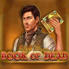 Book of Dead slot logo by Play'n GO at Thrills Casino